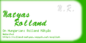matyas rolland business card