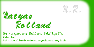 matyas rolland business card